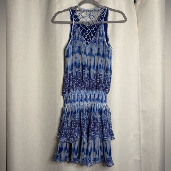 Ramy Brook Jordana Silk Blue and White Mini Dress XS - Picture 5 of 12